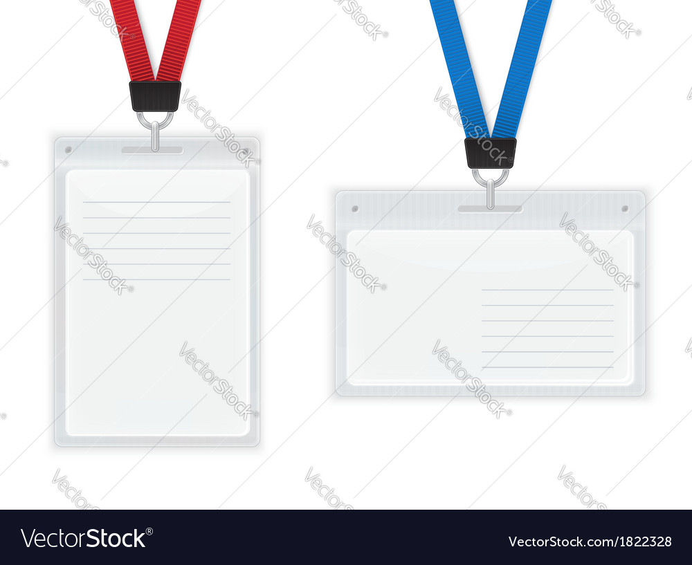 Plastic Id Badges Royalty Free Vector Image - Vectorstock