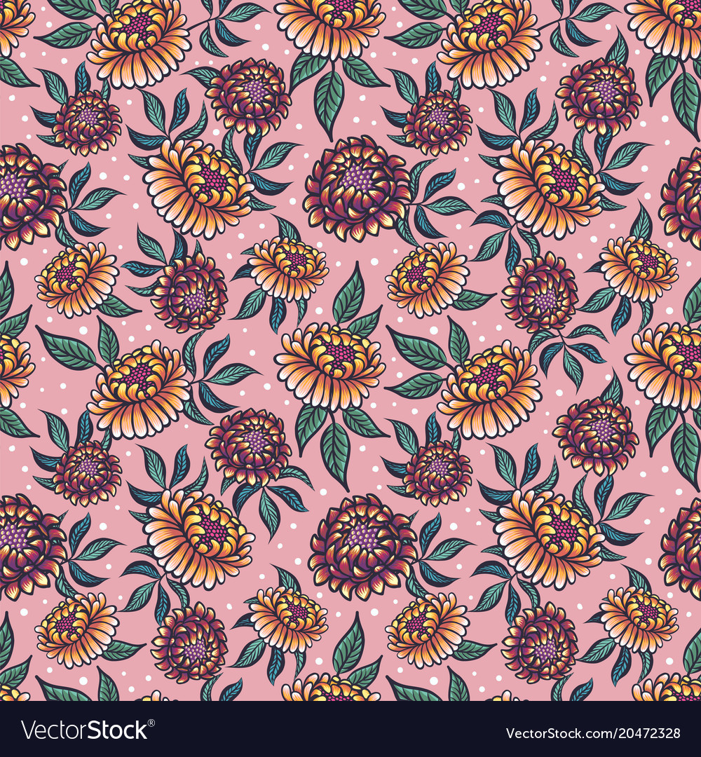 Seamless medievial pattern with fantasy flowers Vector Image