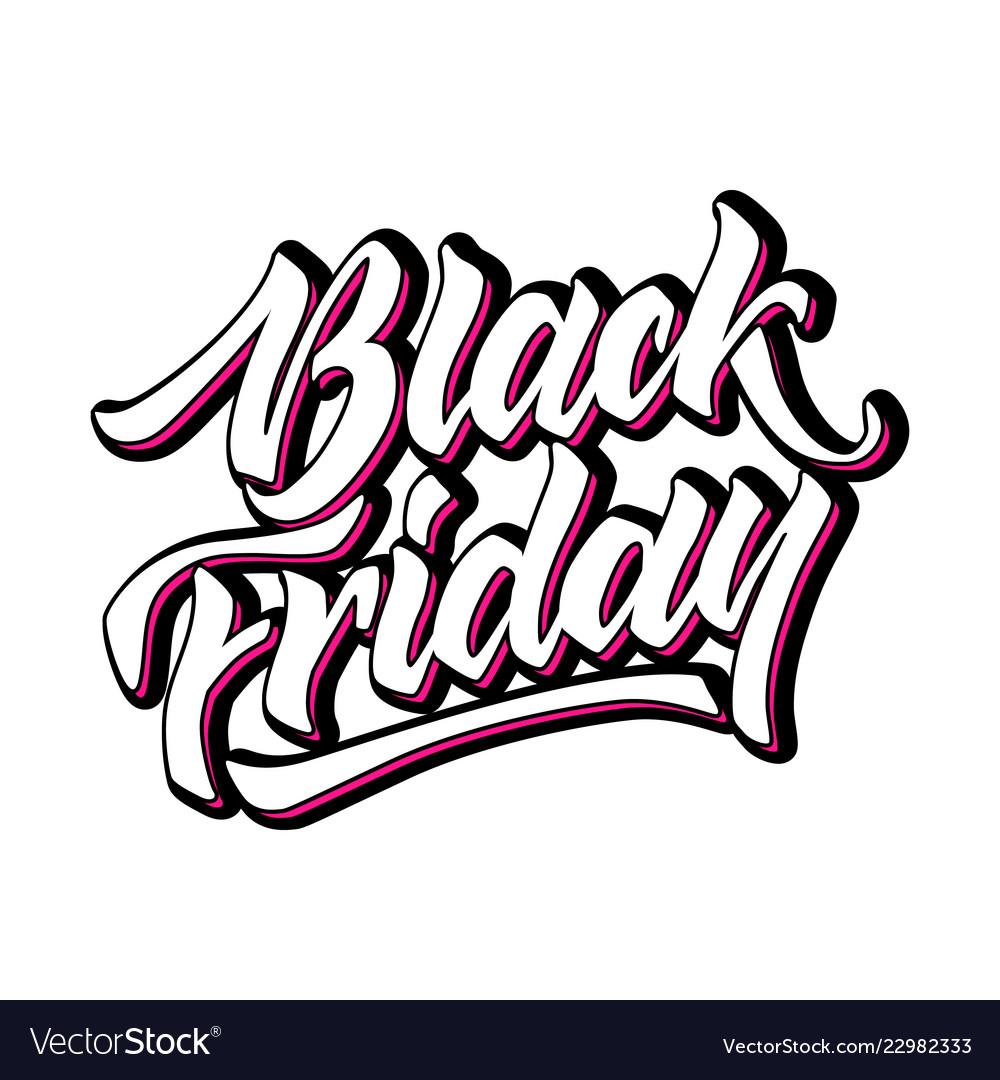 Black friday lettering hand drawn ink brush vector image Black friday lettering hand drawn ink brush