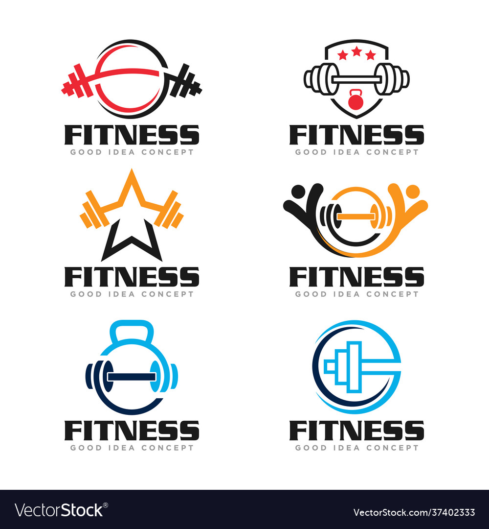 Fitness and gym logo design Royalty Free Vector Image