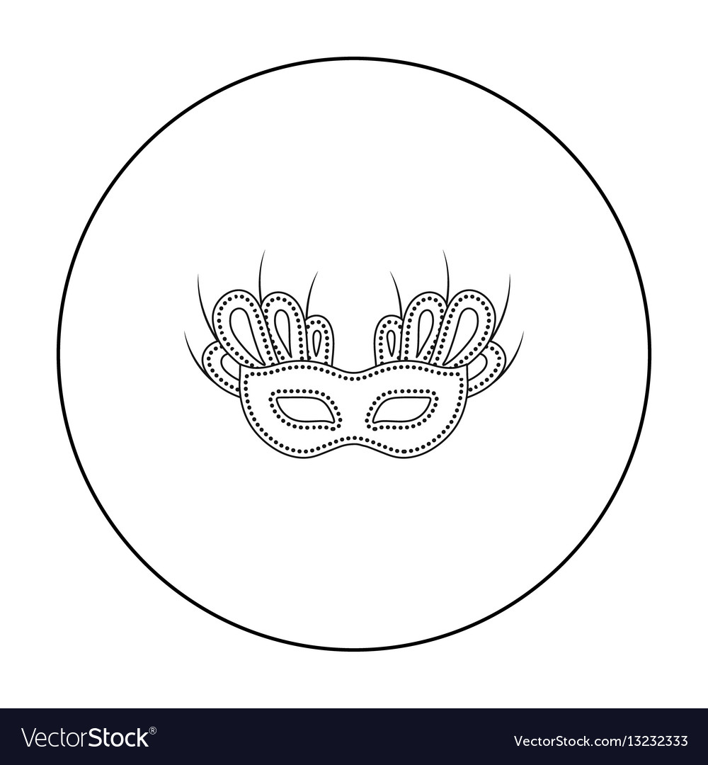 Mask icon in outline style isolated on white Vector Image
