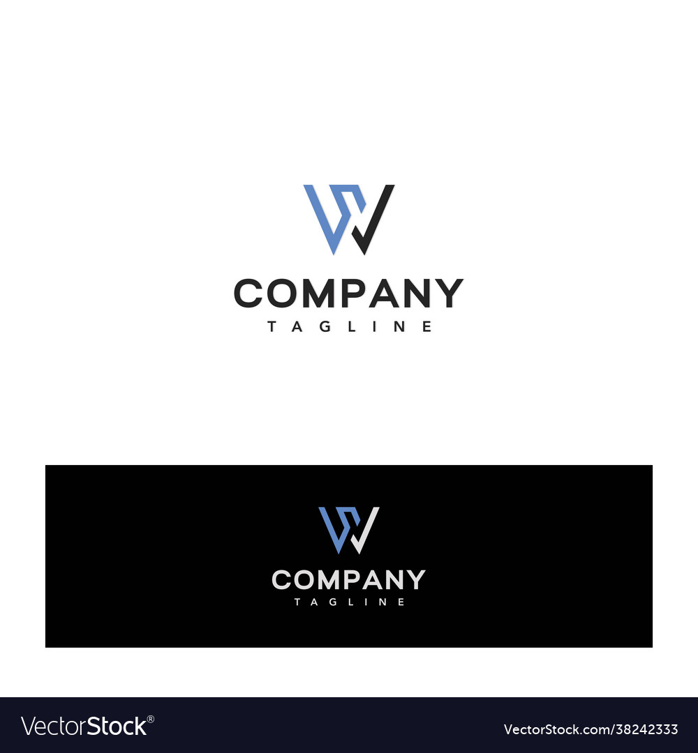 W letter company logo minimal design Royalty Free Vector