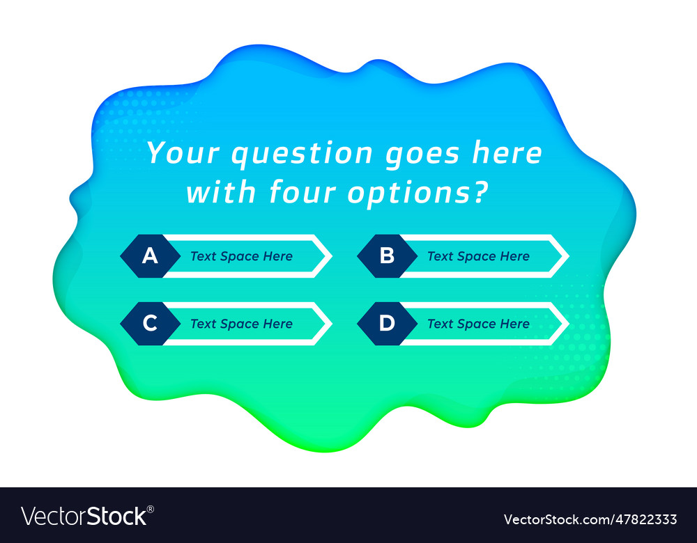 Modern style multiple option quiz template guess Vector Image