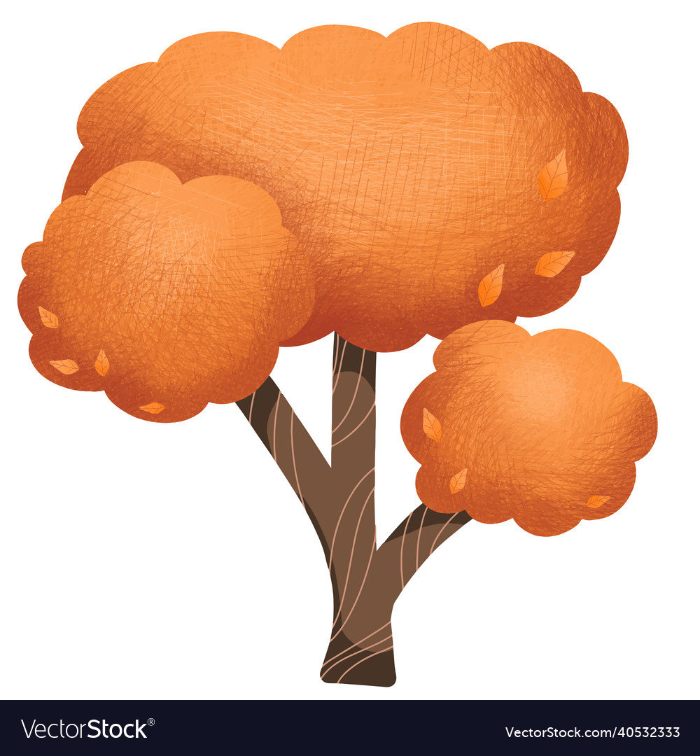 Orange autumn tree for autumn park Royalty Free Vector Image