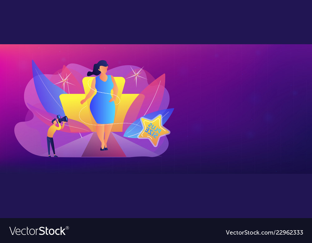 Plus Size Models Concept Banner Header Royalty Free Vector