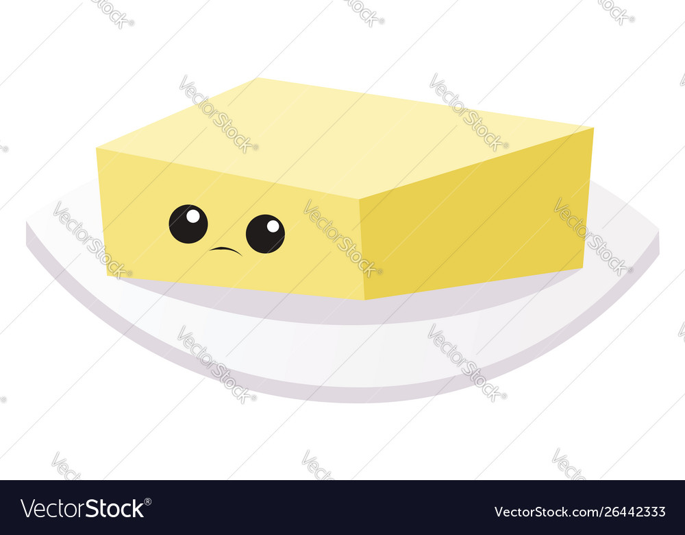 Sad butter on white background Royalty Free Vector Image