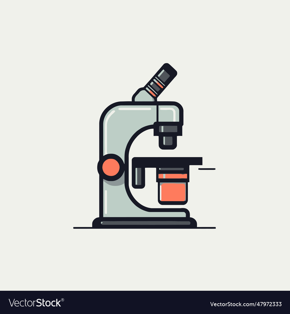 Simple microscope in flat style Royalty Free Vector Image