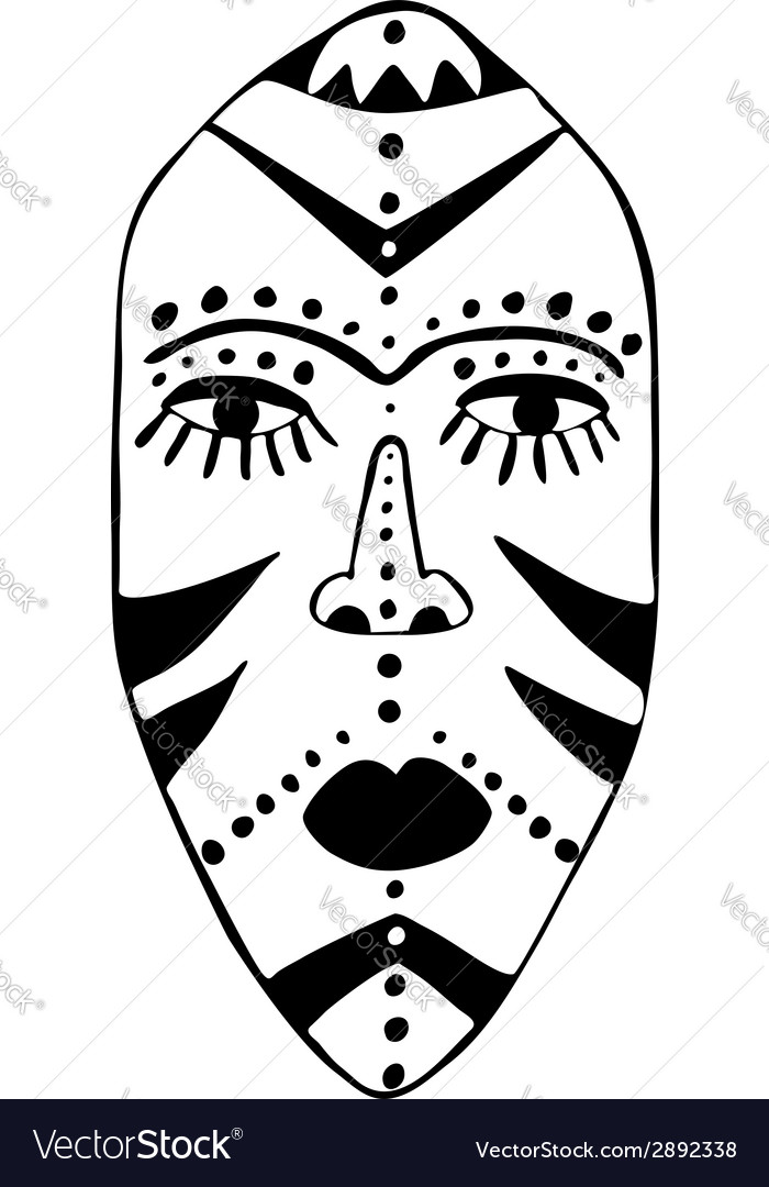 African mask Royalty Free Vector Image - VectorStock