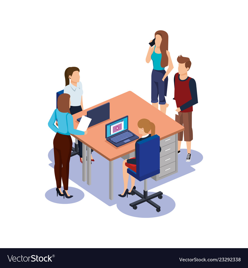 Business people in the workplace Royalty Free Vector Image