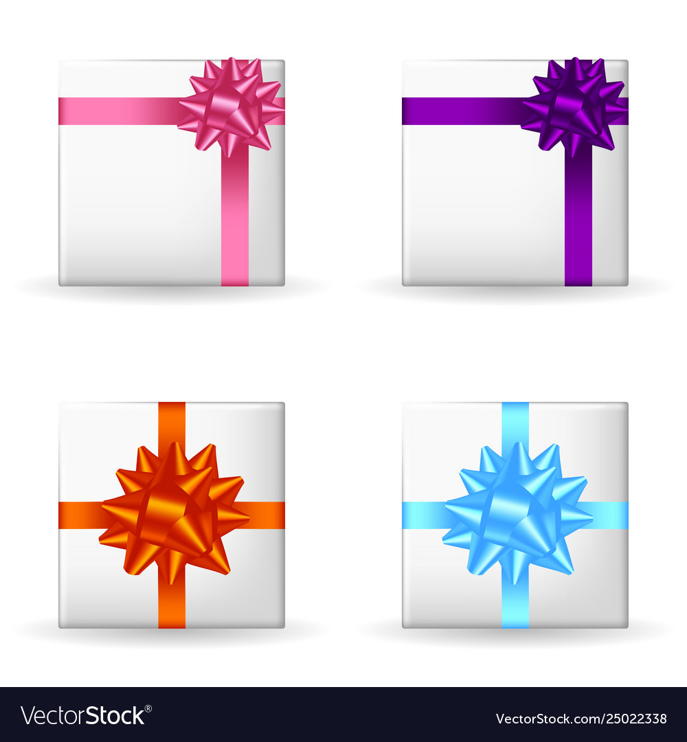 Festive gift boxes set Royalty Free Vector Image