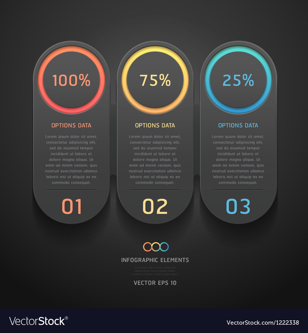 Infographics elements numbers template Royalty Free Vector