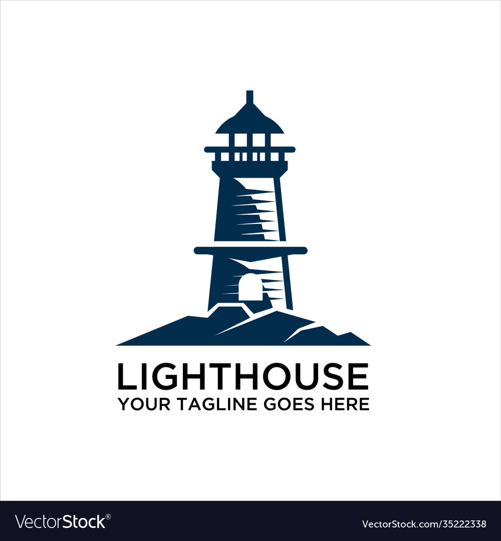 Lighthouse logo template building Royalty Free Vector Image