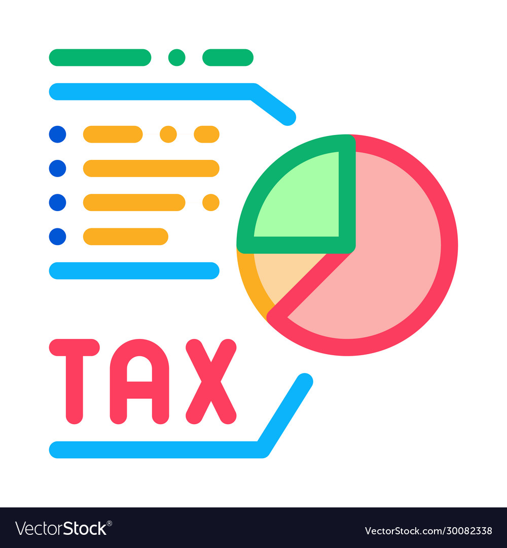 Tax diagram icon outline Royalty Free Vector Image