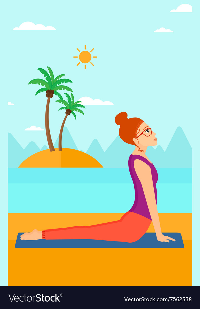 Woman Practicing Yoga Royalty Free Vector Image