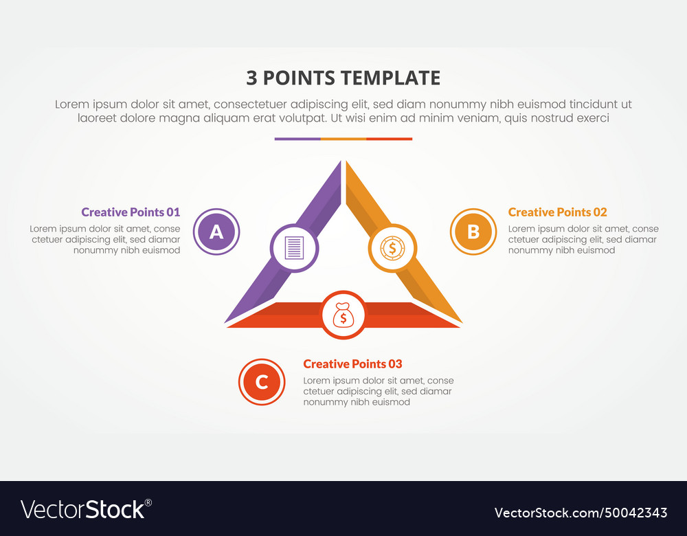 3 points stage template infographic concept Vector Image