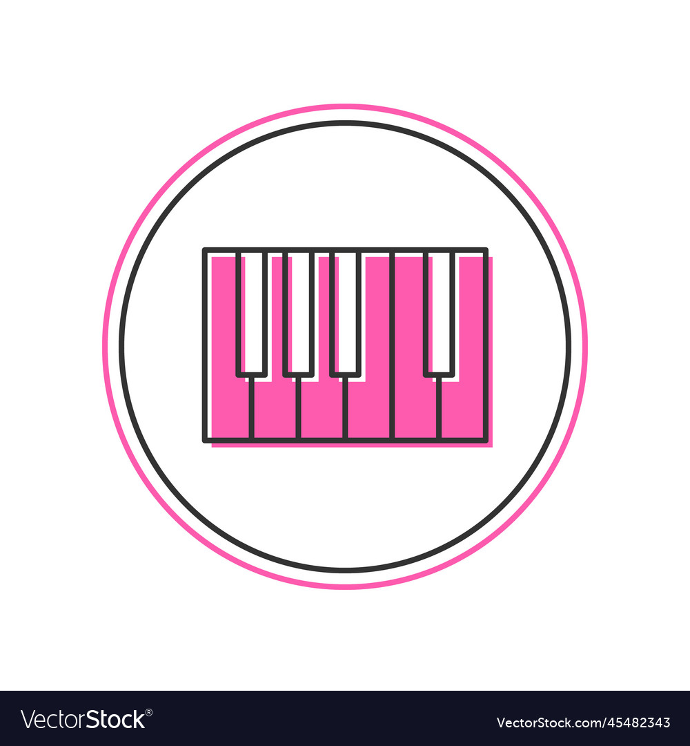 Filled outline grand piano icon isolated on white Vector Image