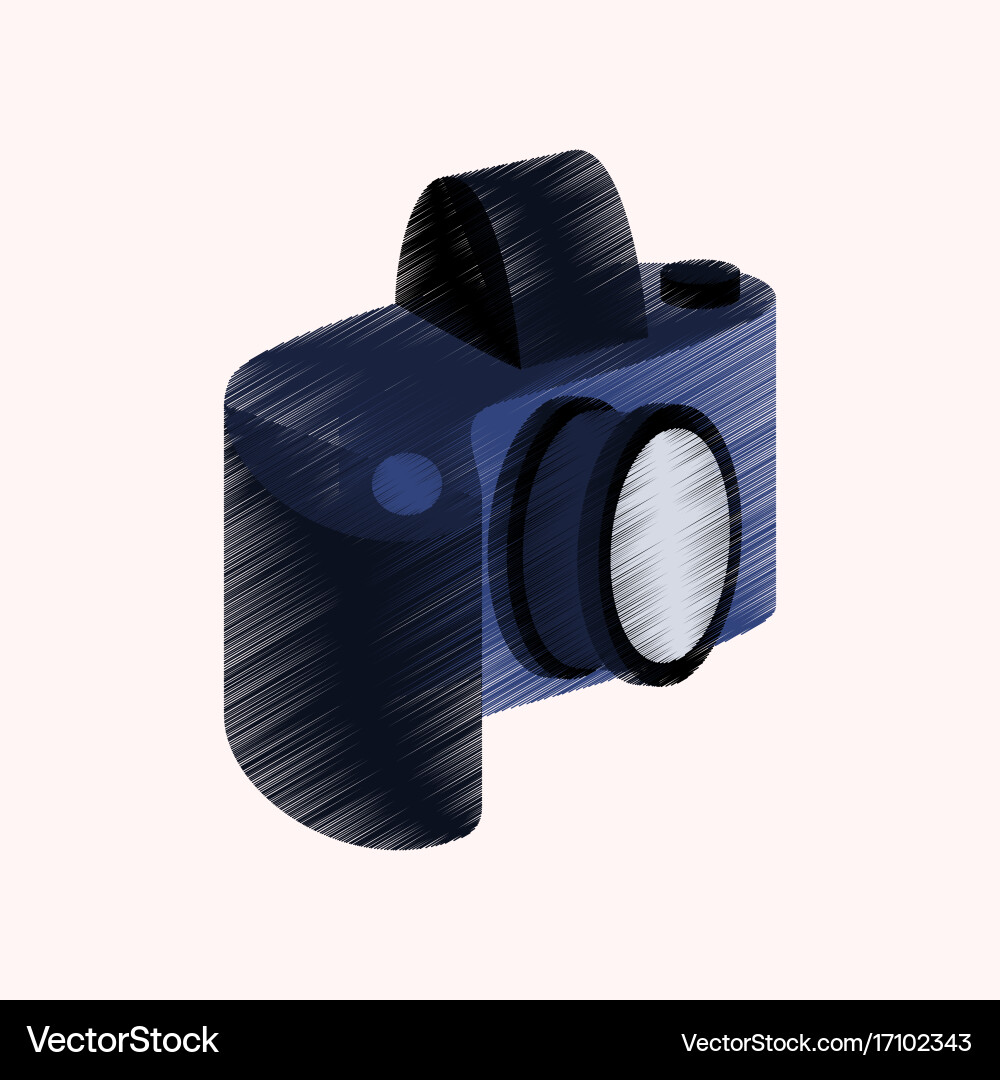 Flat shading style icon camera Royalty Free Vector Image