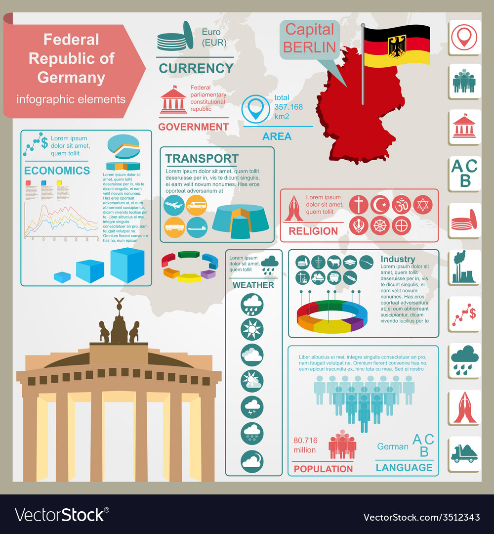 Germany infographics statistical data sights Vector Image