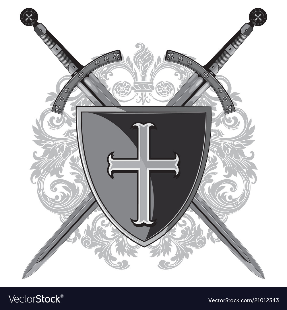 Crossing swords sign Royalty Free Vector Image