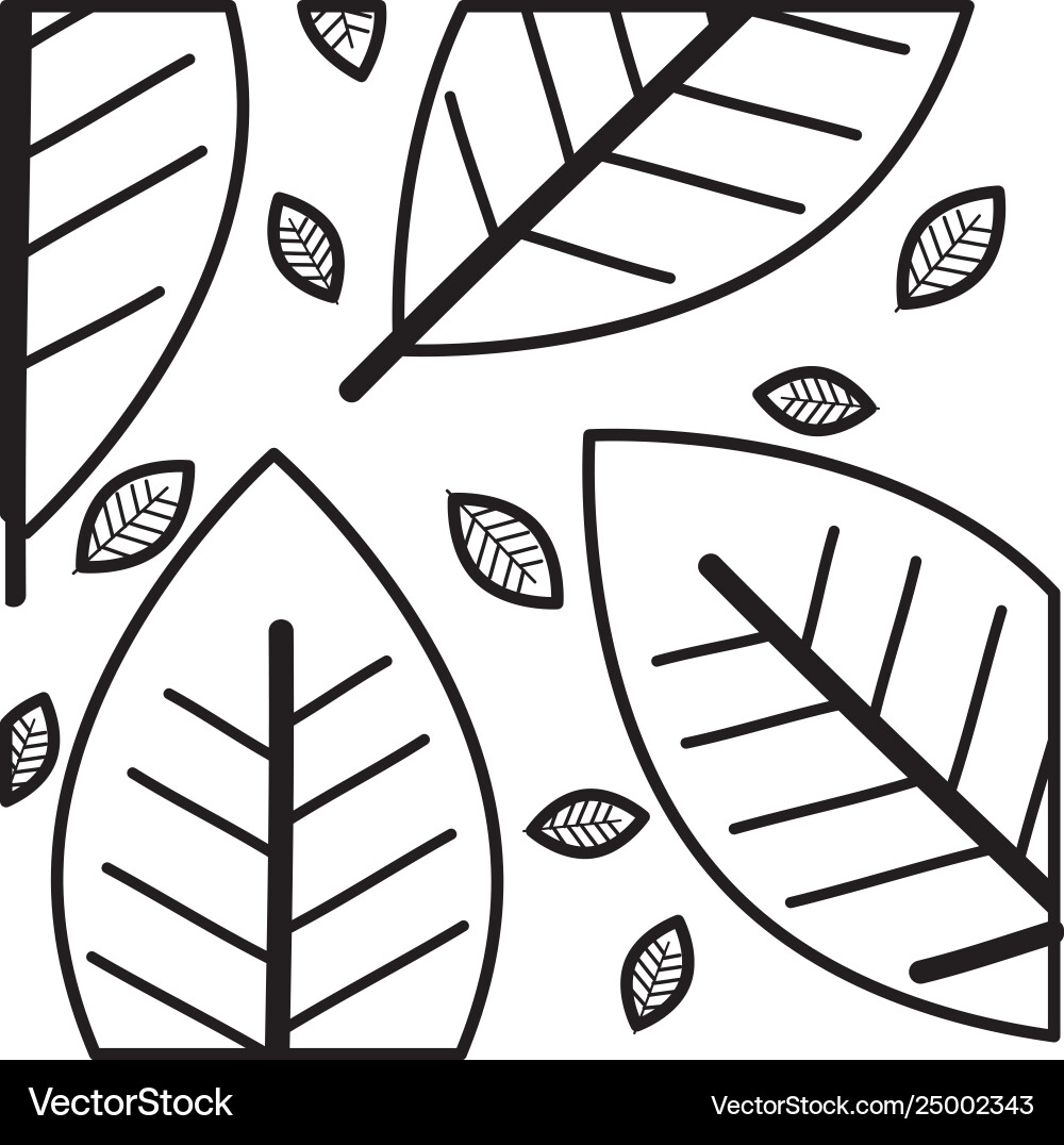 Leafs plant ecology pattern background Royalty Free Vector