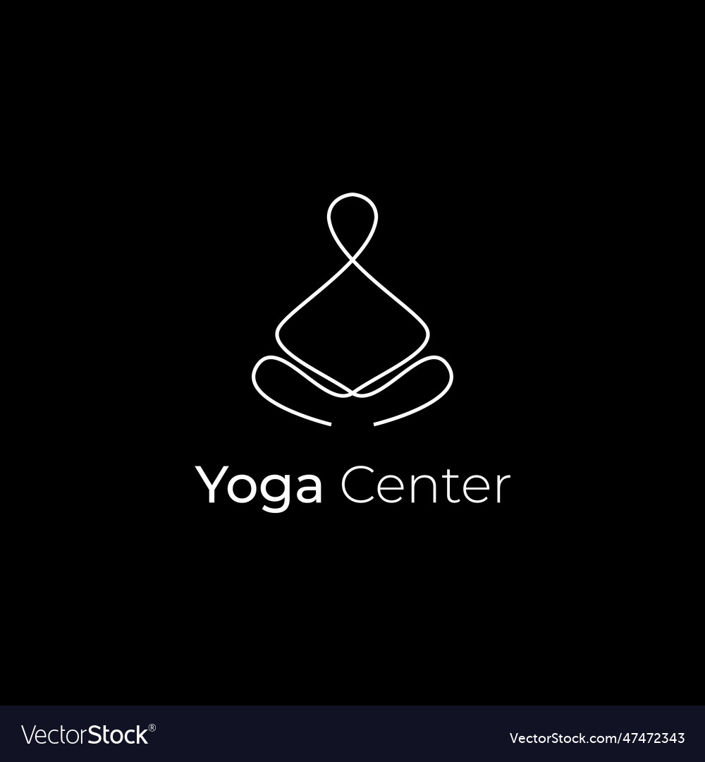 Minimalist yoga poses human line art logo design Vector Image
