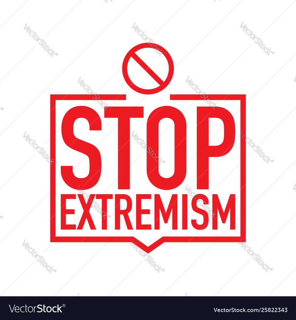 No extremism campaign icon stop Royalty Free Vector Image