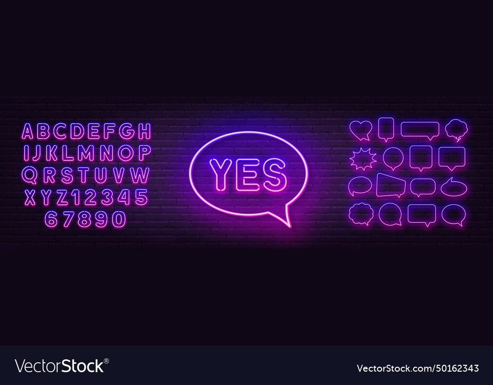 Purple pink gradient fluorescent neon alphabet Vector Image