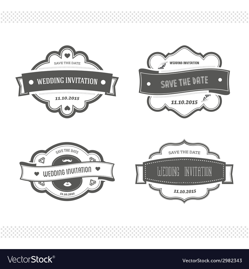 Set wedding invitation Royalty Free Vector Image