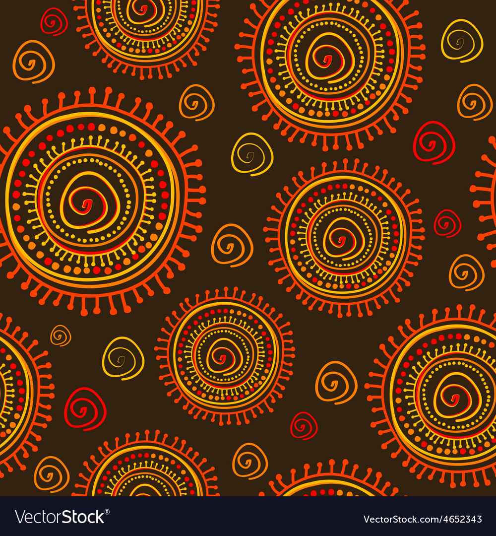 Tribal stylized sun ornament seamless pattern Vector Image