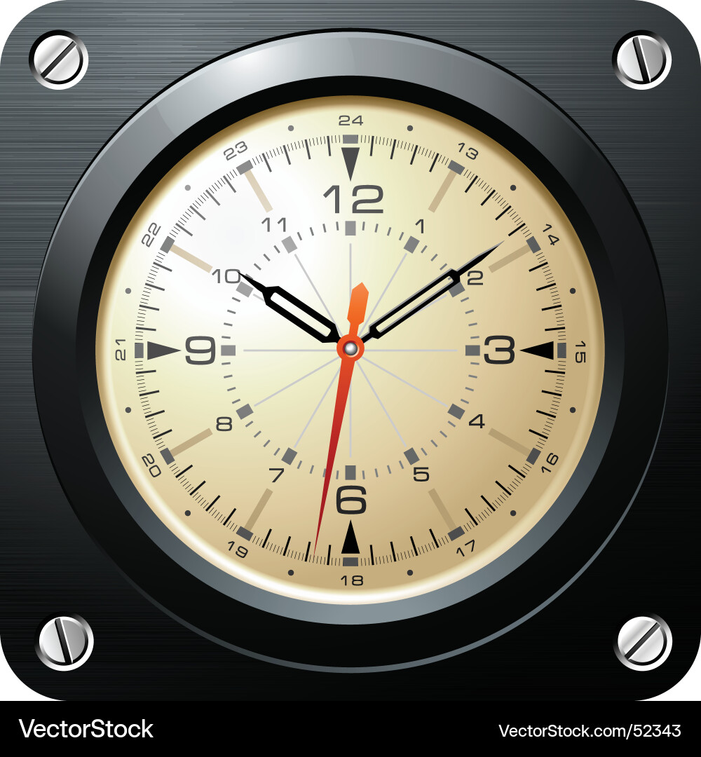 Vintage military airplane clock Royalty Free Vector Image