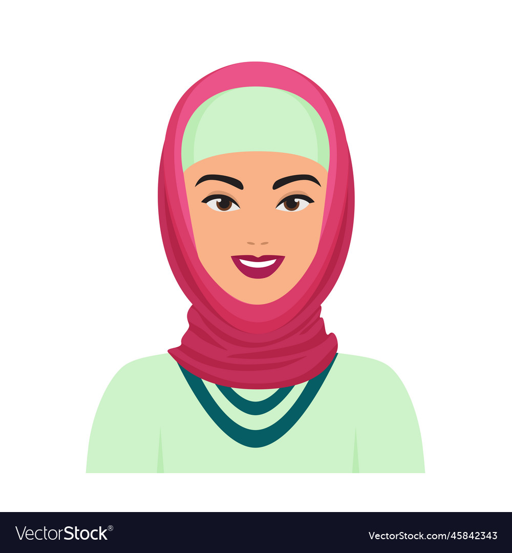 Young arabian girl in hijab Royalty Free Vector Image