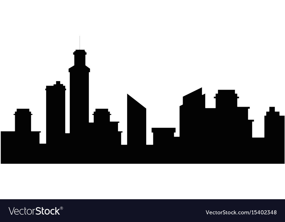 City view silhouette Royalty Free Vector Image