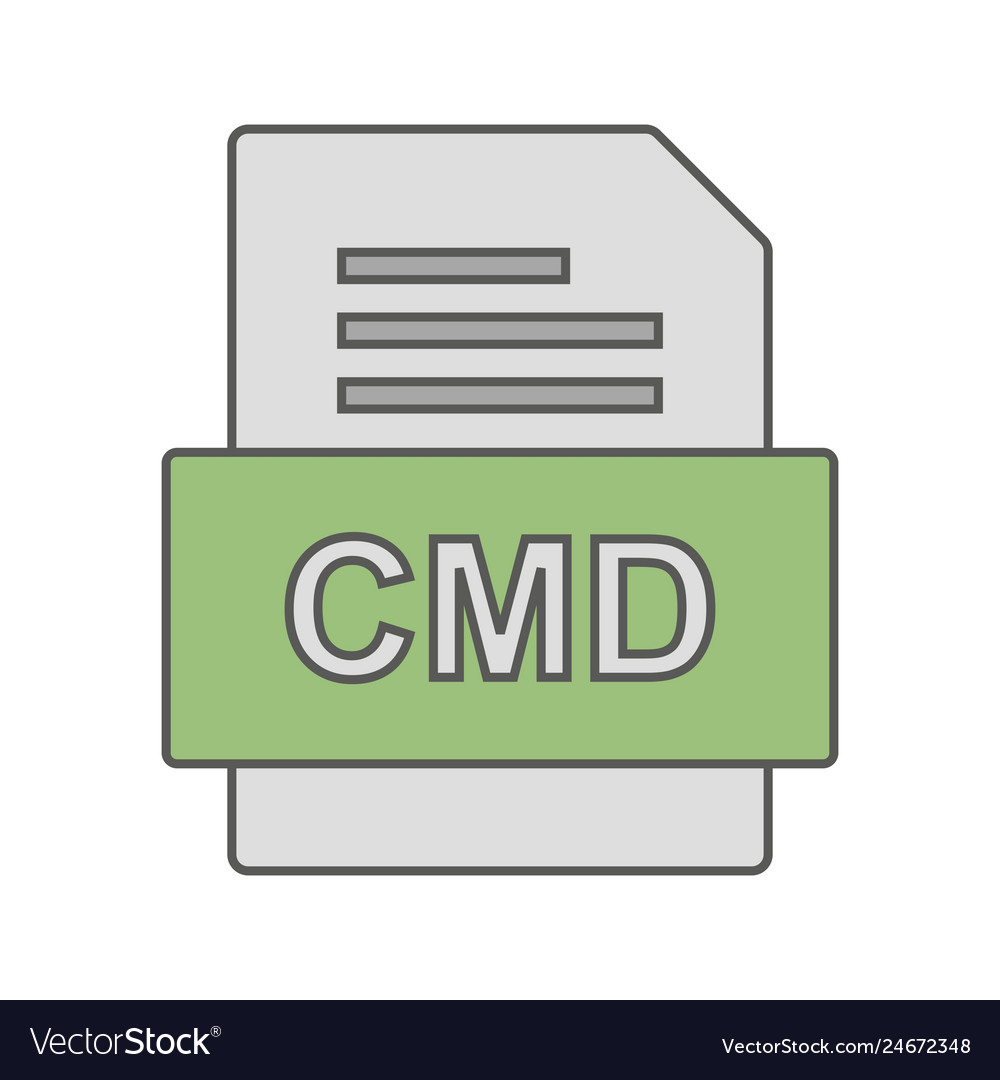 Cmd file document icon Royalty Free Vector Image