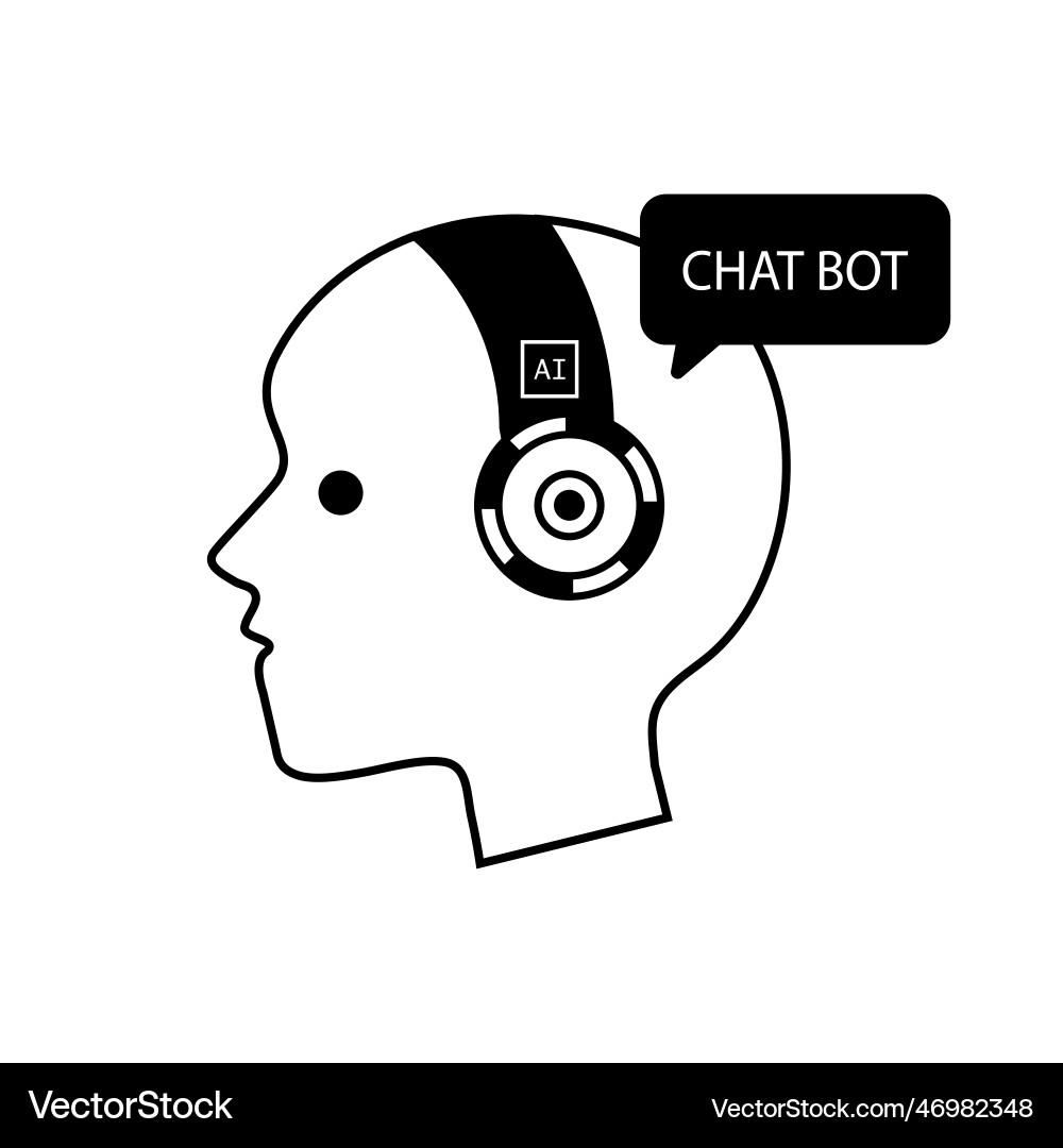 Robot icon t with speech bubble Royalty Free Vector Image