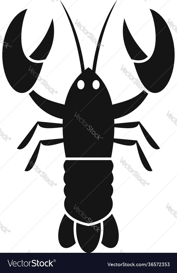 Crayfish lobster icon simple style Royalty Free Vector Image