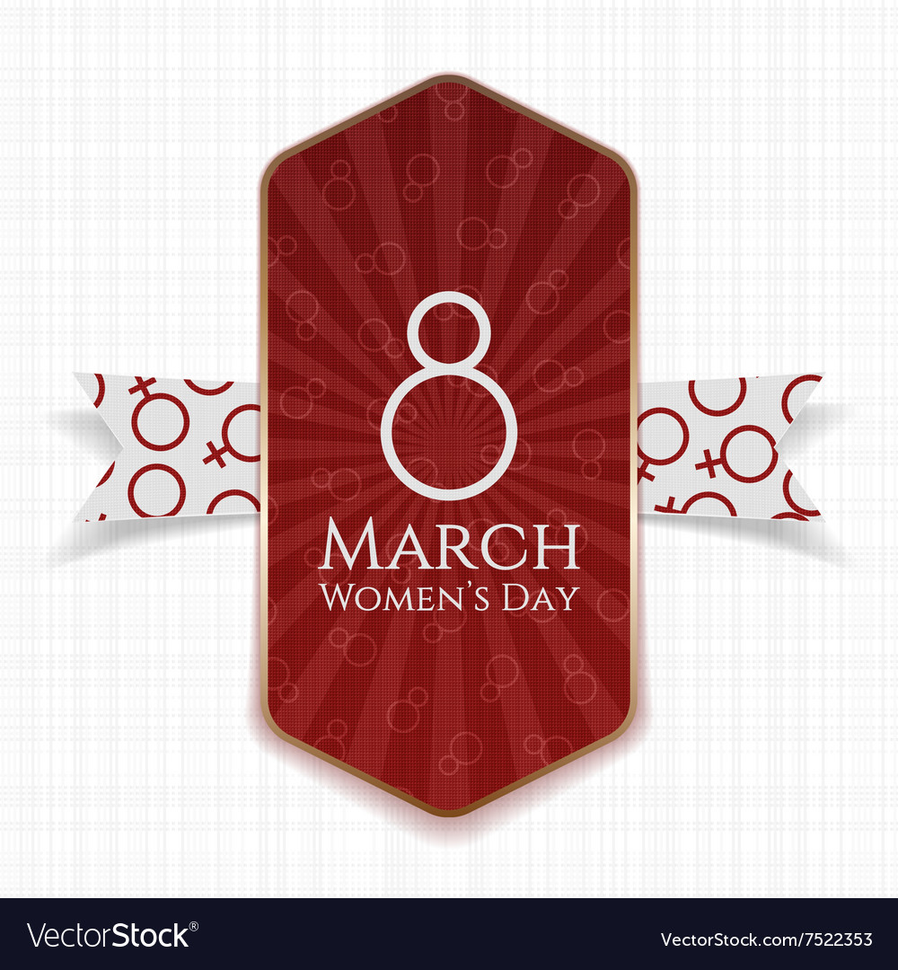 International womens day red striped banner Vector Image