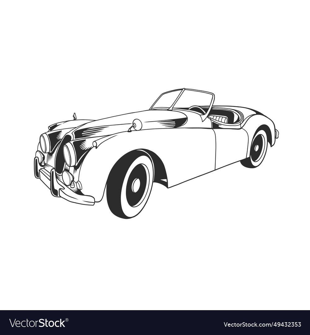 Outline design of a vintage car 36