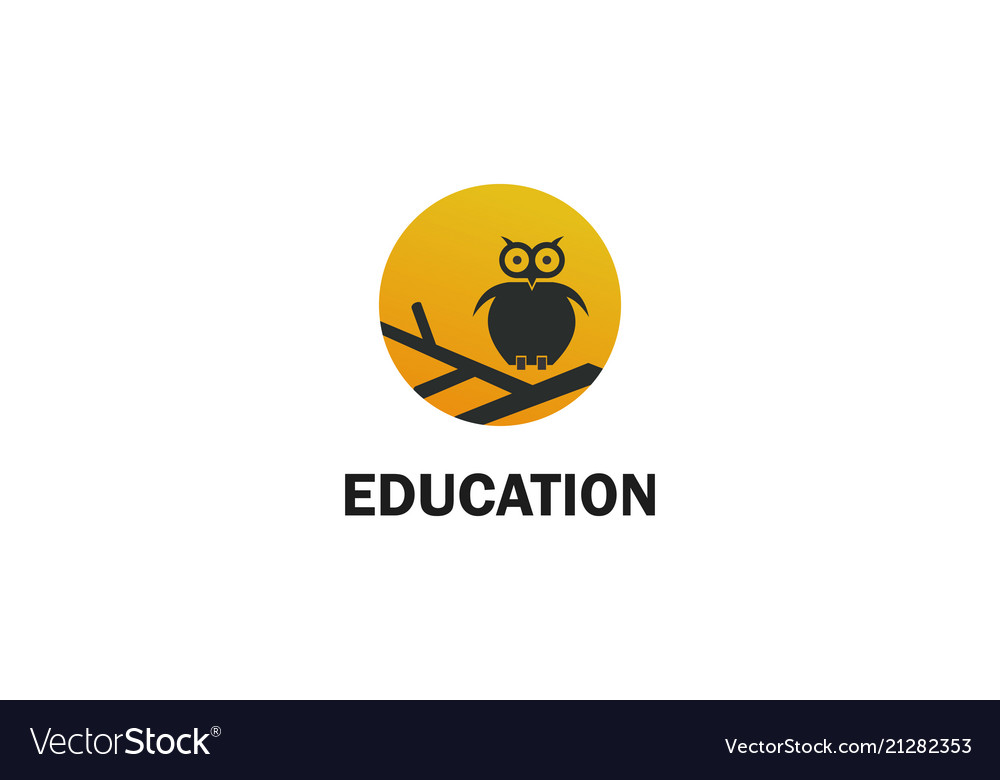 Owl education logo vector image Owl education logo