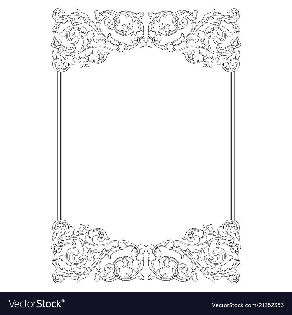 Retro baroque decorations element