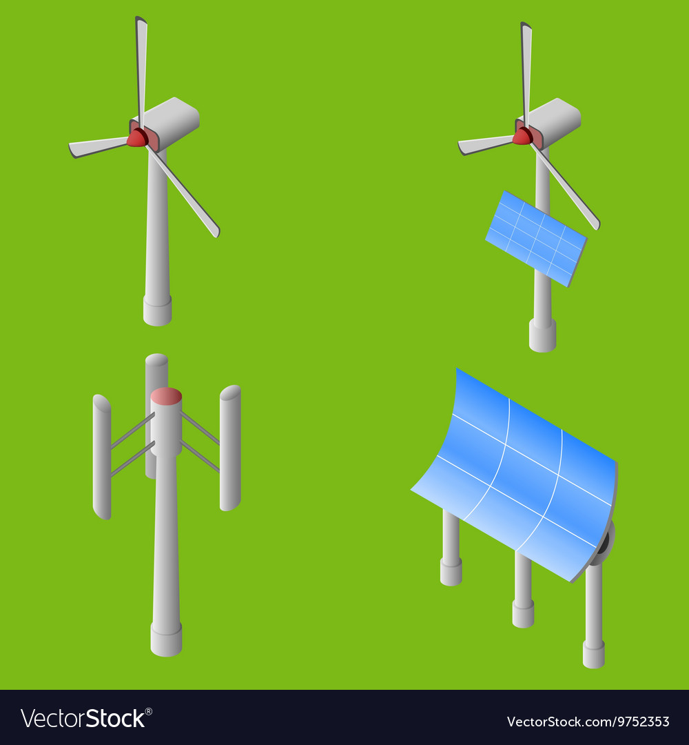 Wind solar generators Royalty Free Vector Image