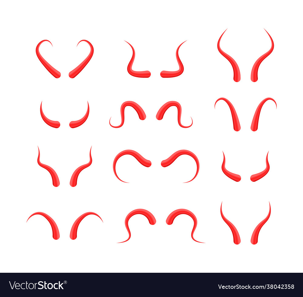 Big horns collection red devil demon satan Vector Image