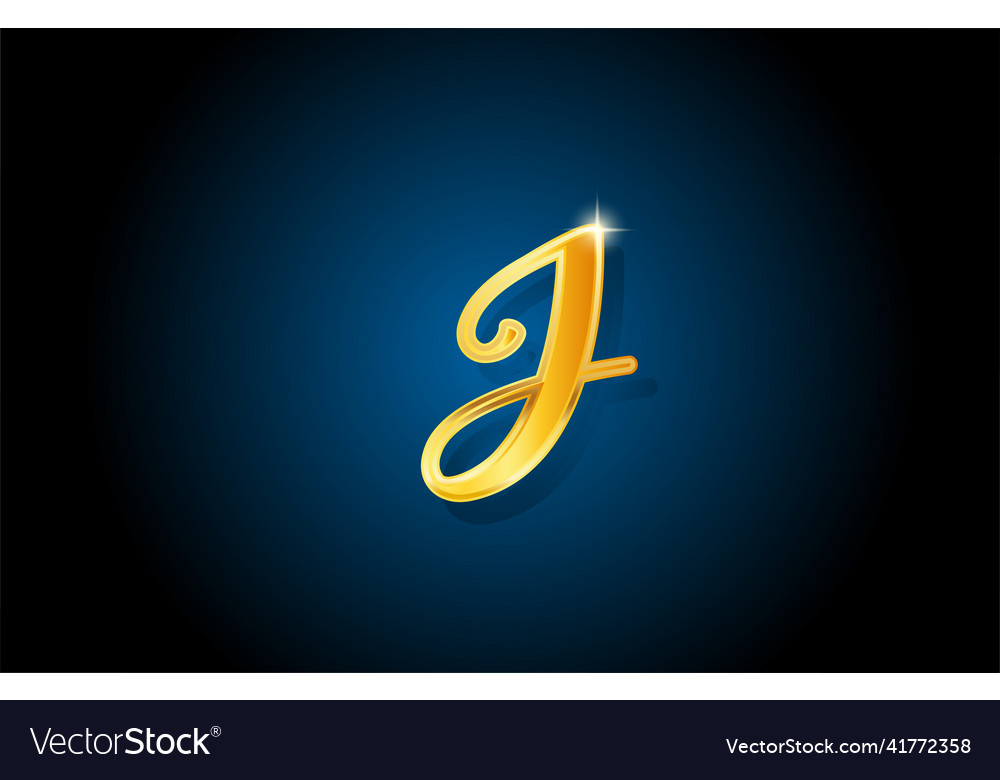 Golden j alphabet letter logo icon design Vector Image