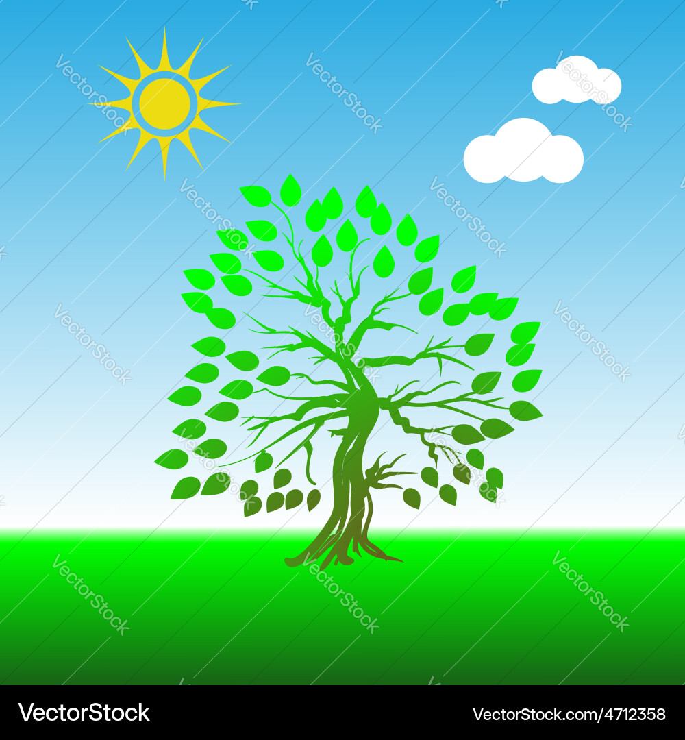 Green tree Royalty Free Vector Image - VectorStock