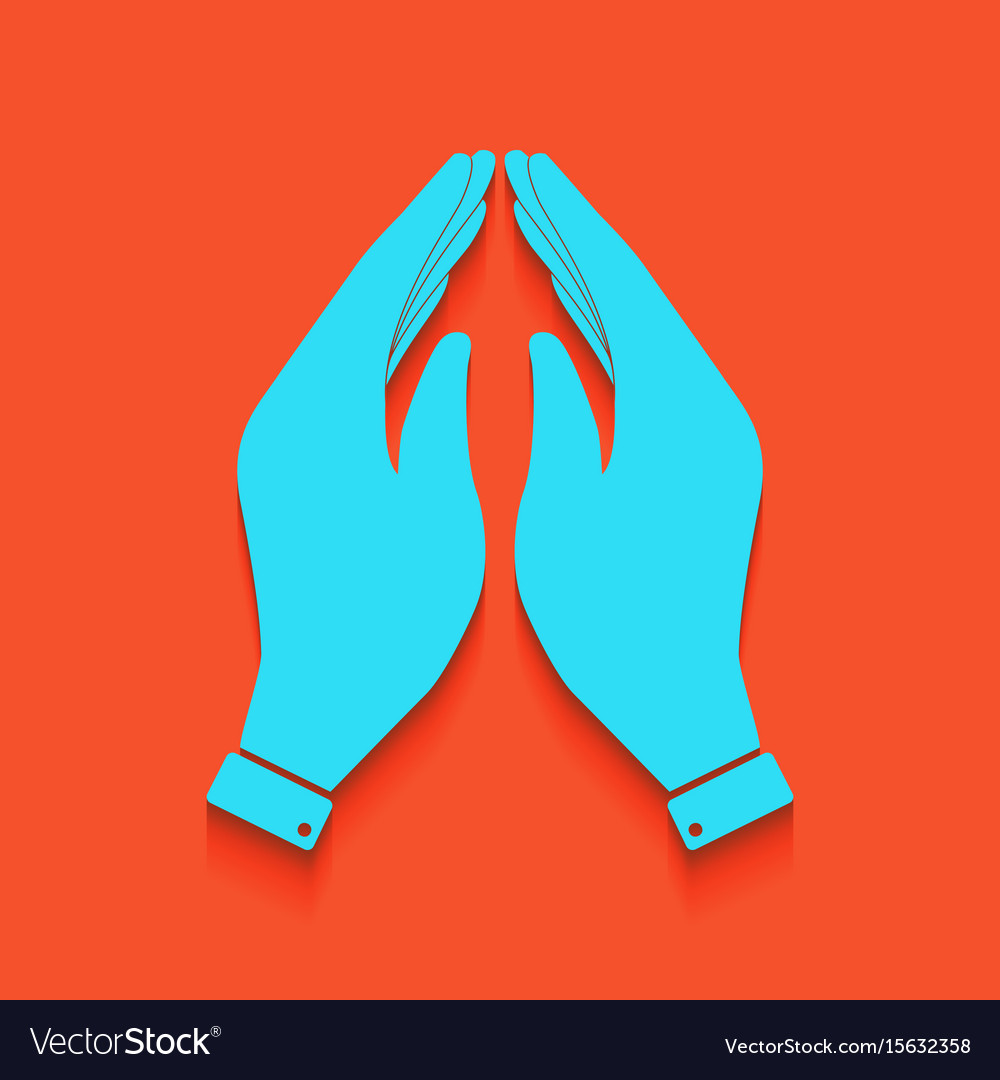 Hand icon prayer symbol Royalty Free Vector Image