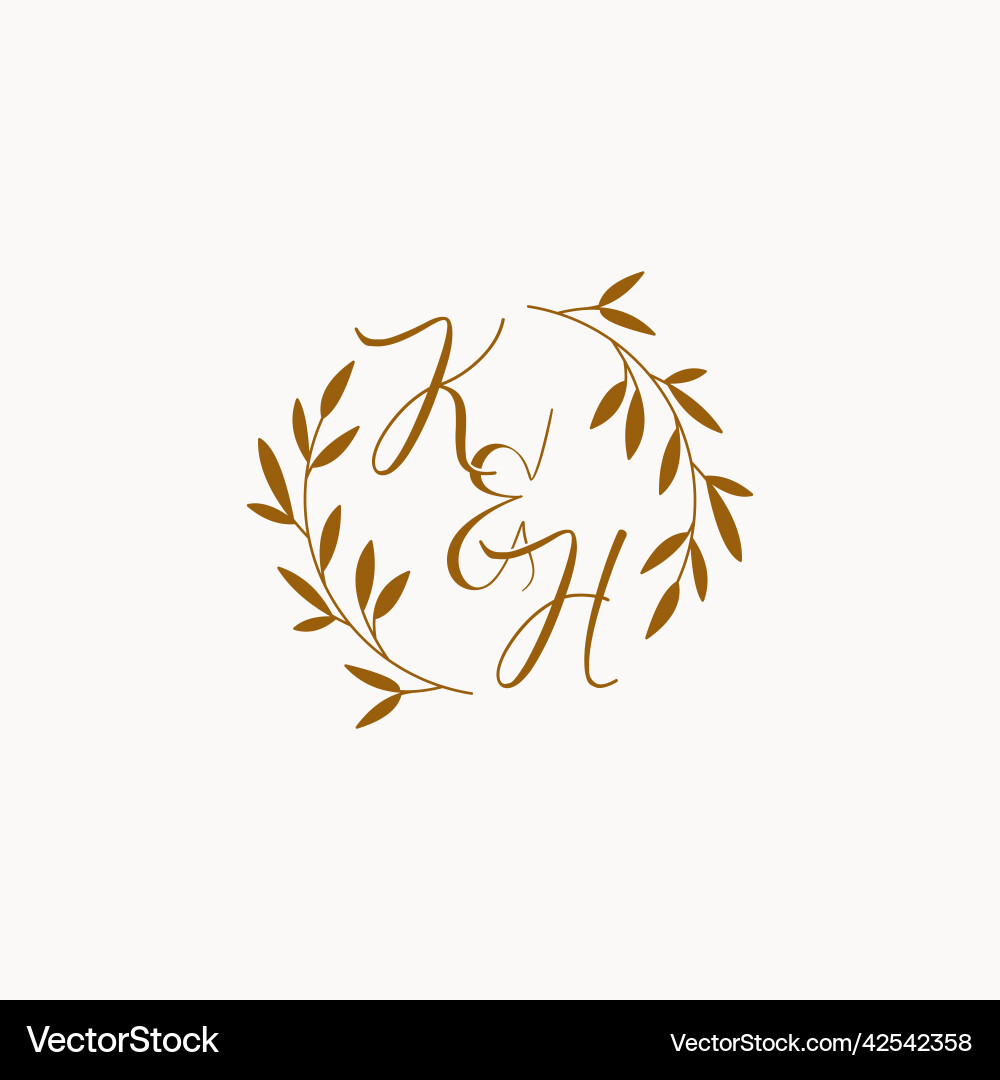 Kh initial wedding monogram logo Royalty Free Vector Image