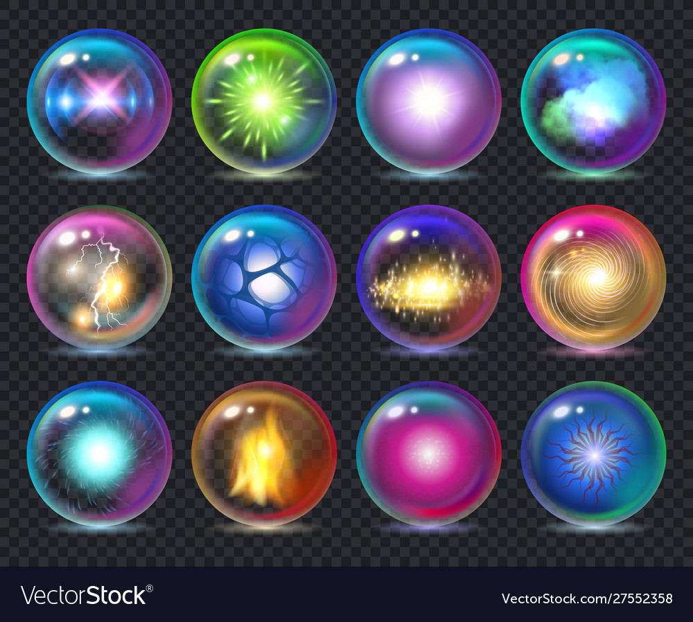 Magic balls magician nature effect in crystal Vector Image