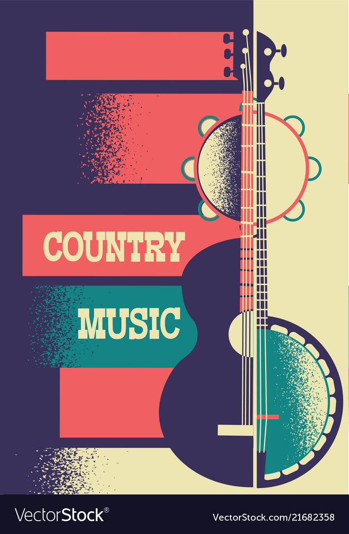 Music poster background with musical instruments Vector Image