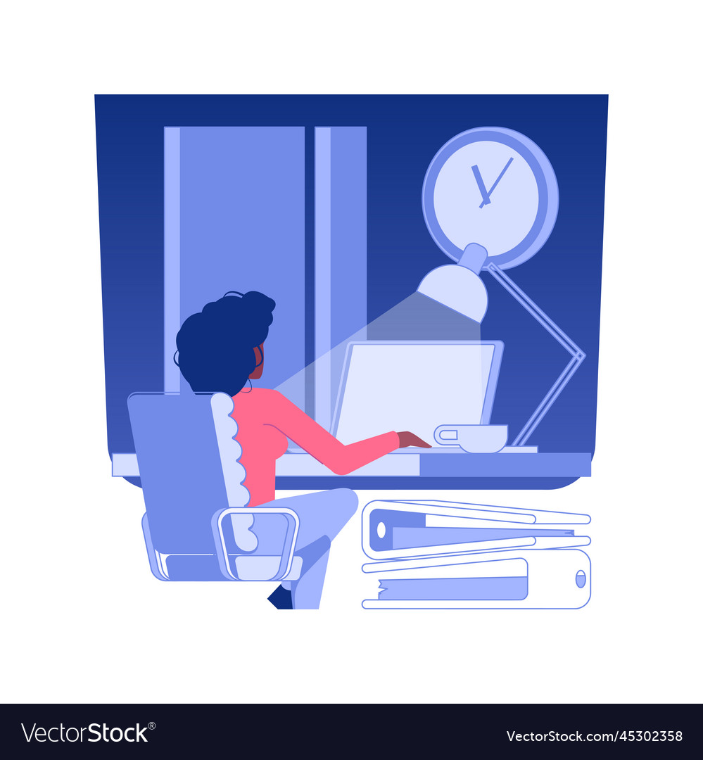 Overtime working isolated concept Royalty Free Vector Image