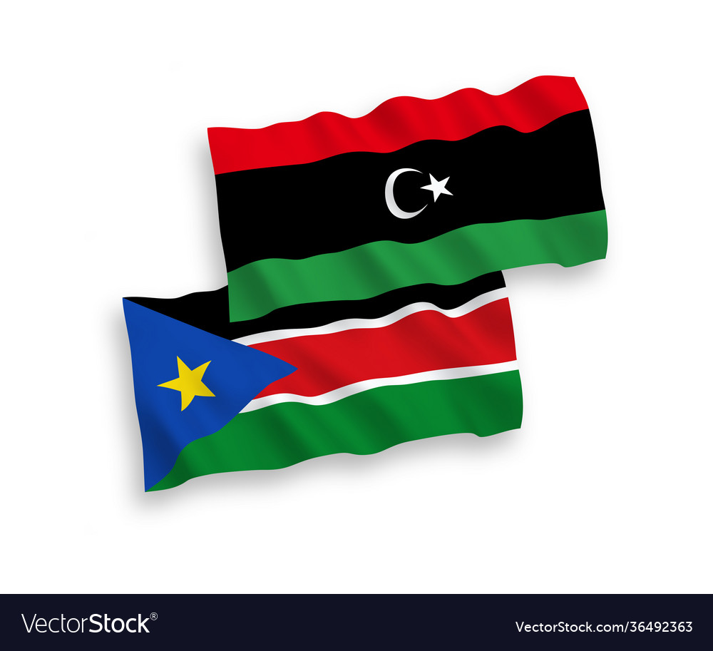 Flags republic south sudan and libya Royalty Free Vector