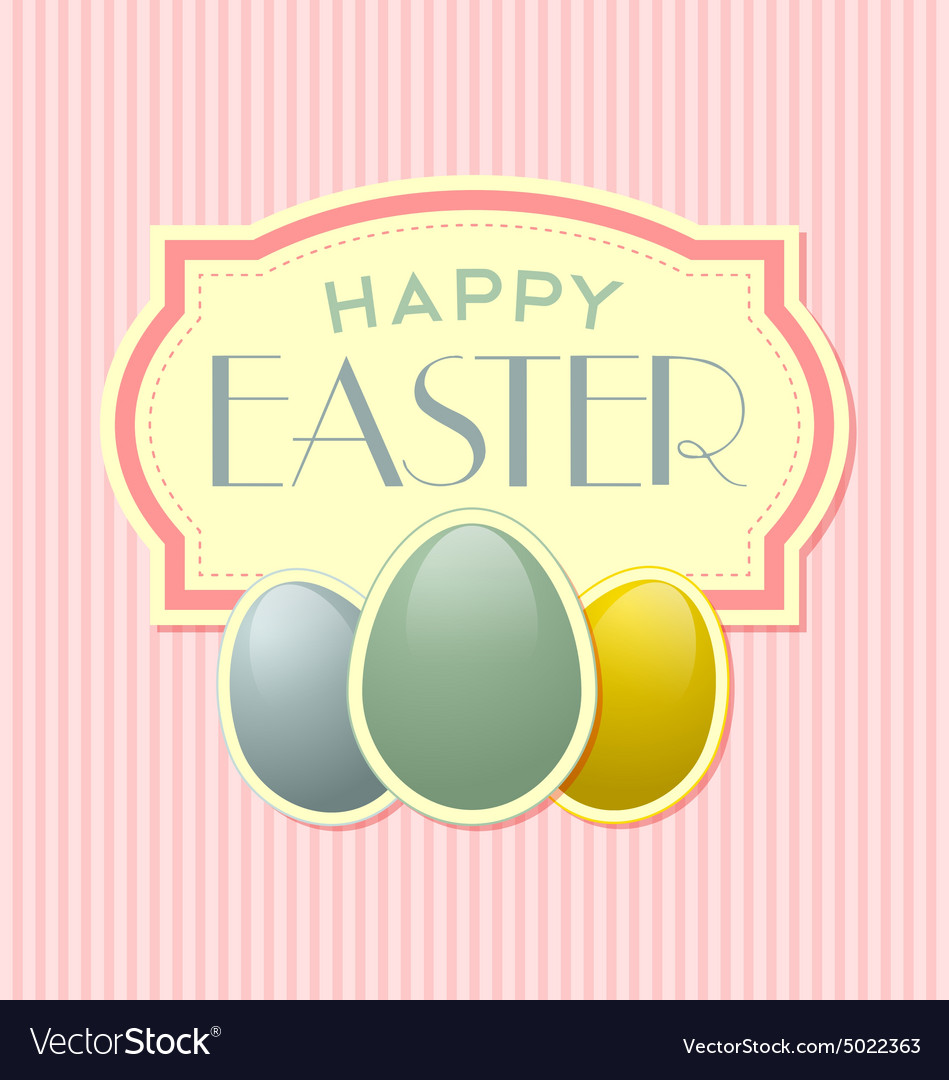 Happy easter retro template Royalty Free Vector Image